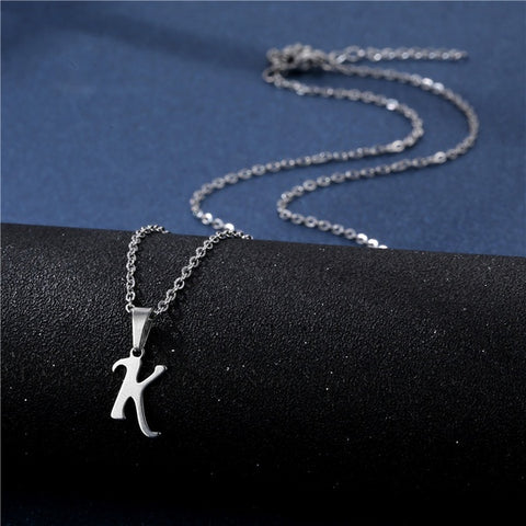 Alphabet Necklaces - Letter Necklaces - Stainless Steel - A-Z - Silver