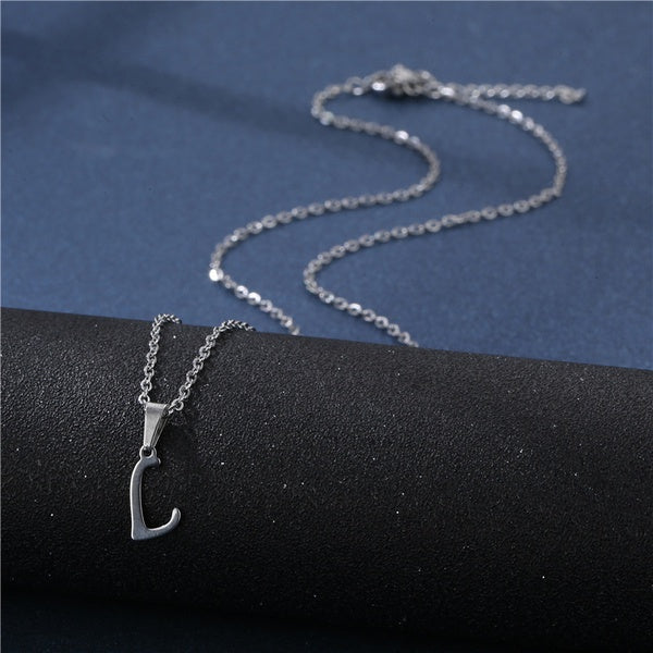 Alphabet Necklaces - Letter Necklaces - Stainless Steel - A-Z - Silver