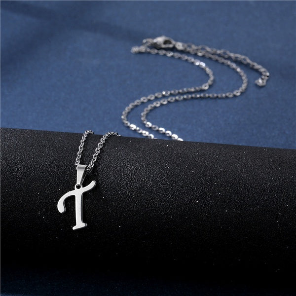 Alphabet Necklaces - Letter Necklaces - Stainless Steel - A-Z - Silver