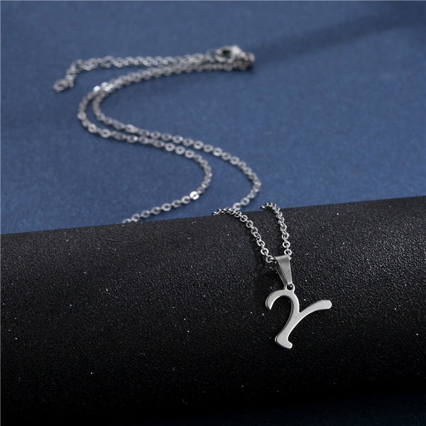 Alphabet Necklaces - Letter Necklaces - Stainless Steel - A-Z - Silver