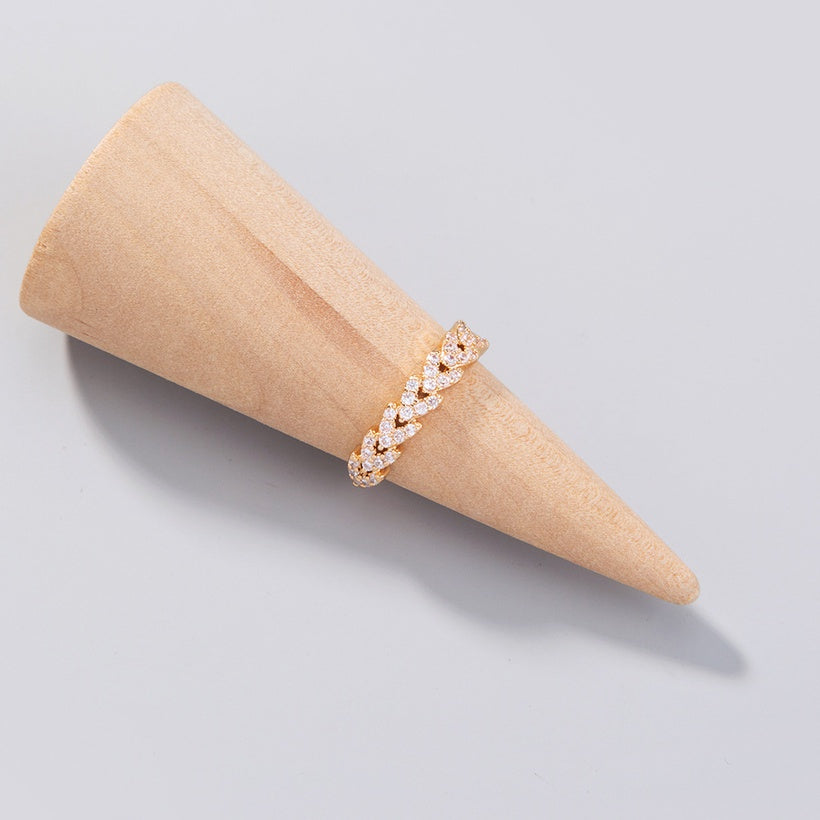 Zircon Arrow Adjustable Ring | Gold