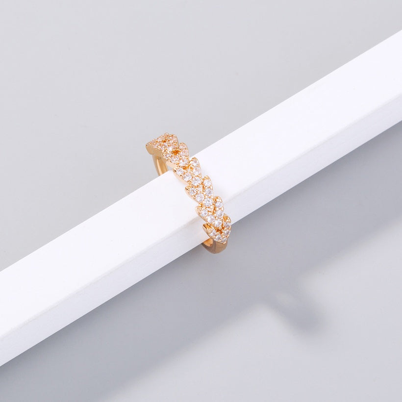 Zircon Arrow Adjustable Ring | Gold