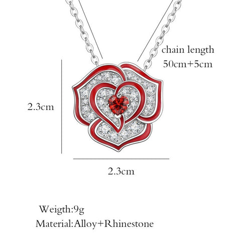 Rose Rhinestone Necklace