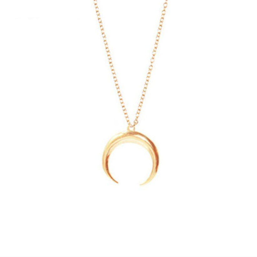 Moon Crescent Pendant Necklace | Gold