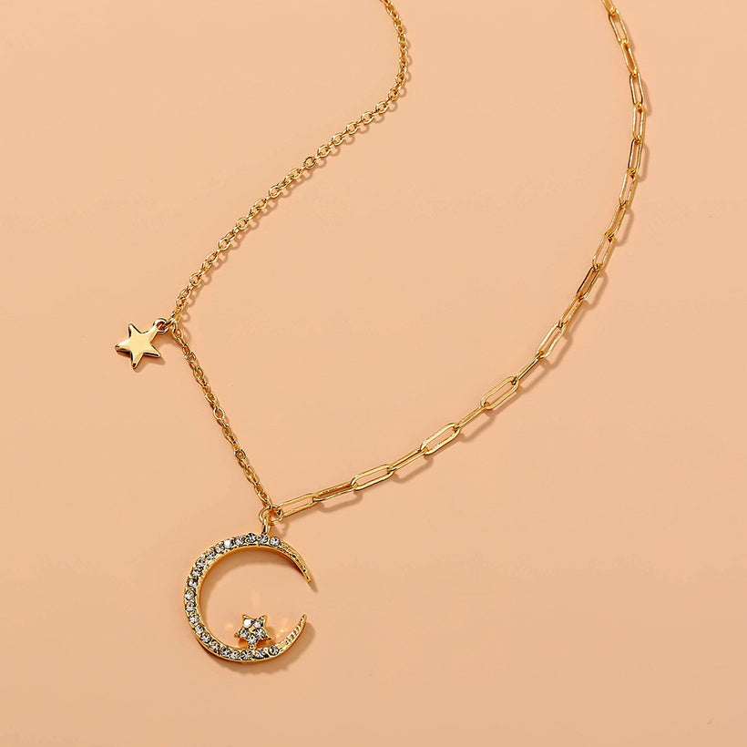 Classic Star Moon Necklace | Gold