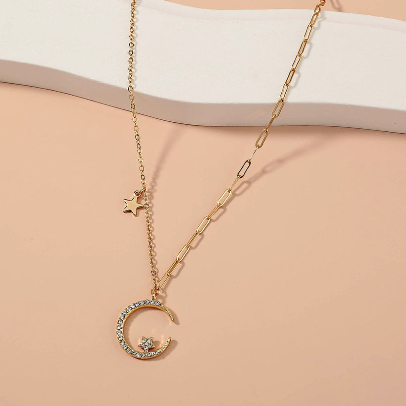 Classic Star Moon Necklace | Gold