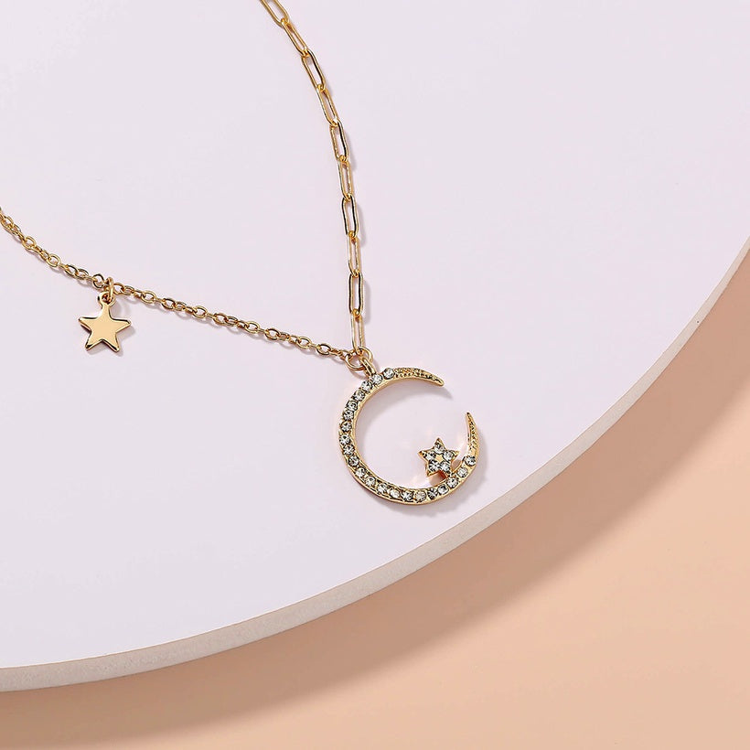 Classic Star Moon Necklace | Gold