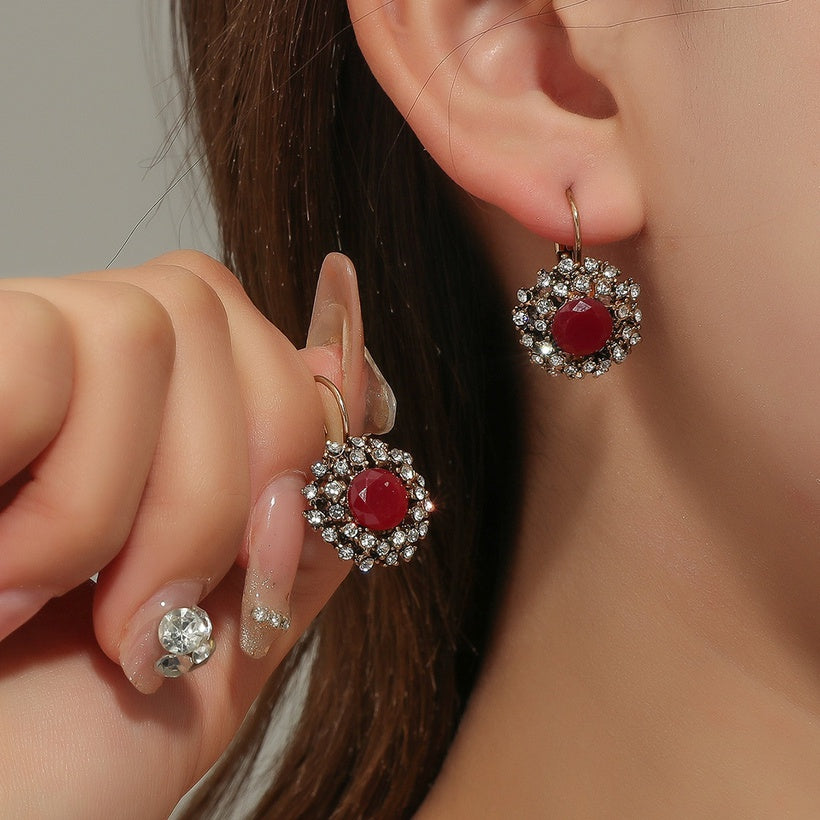 Ethnic Crystal Rhinestone Earrings