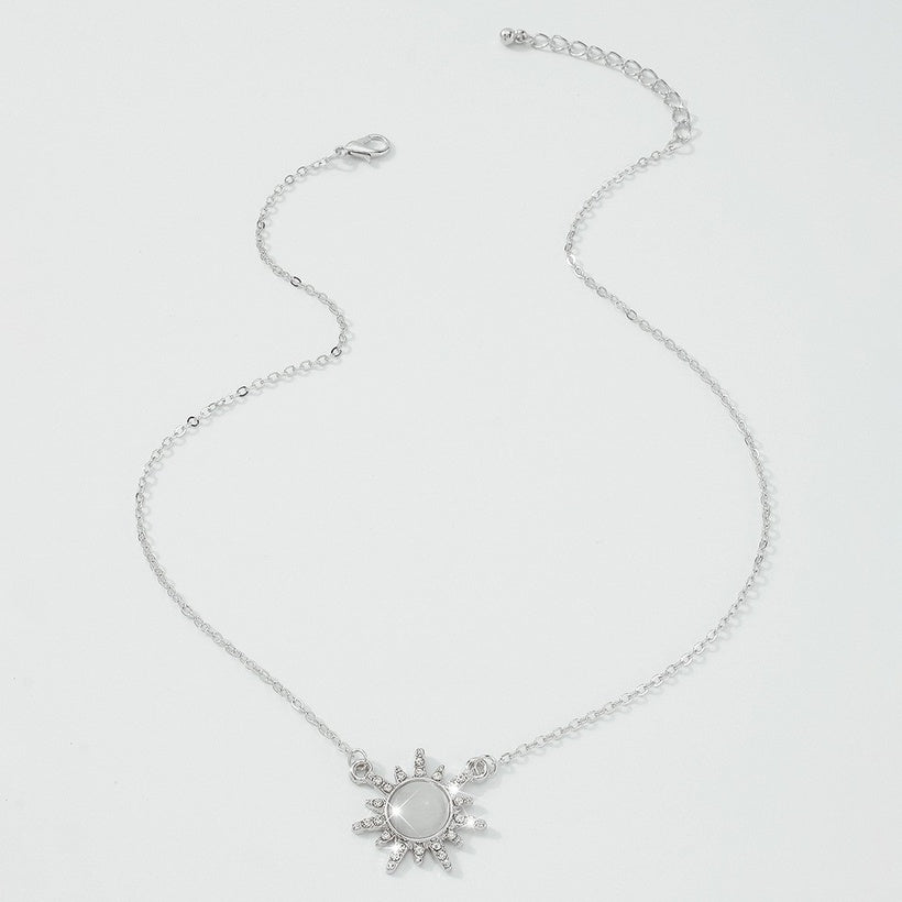 Sunflower Pendent Necklace | Silver