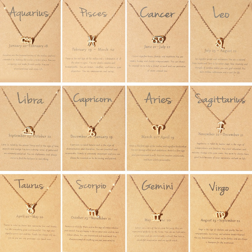 Zodiac Sign Necklaces - Horoscope Necklaces - Gold