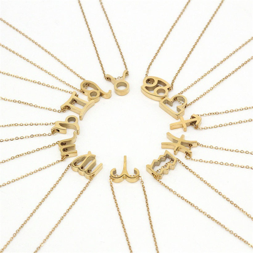 Zodiac Sign Necklaces - Horoscope Necklaces - Gold