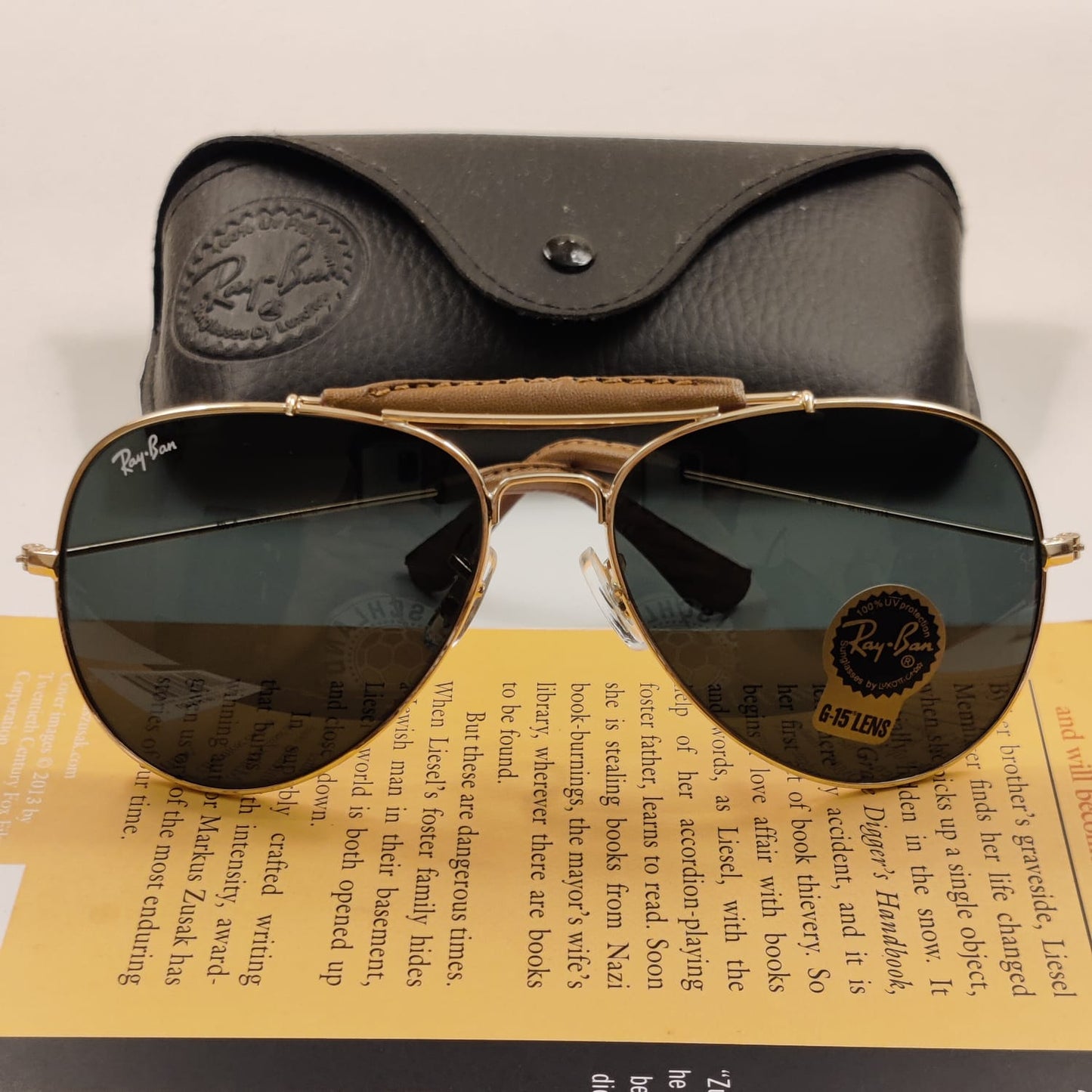 Classic Aviators - RB - 3422 -  Leather Gold - Unisex