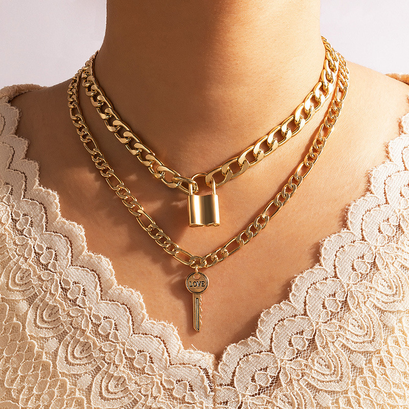 Lock And Key Multilayer Necklace