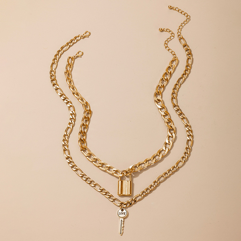 Lock And Key Multilayer Necklace